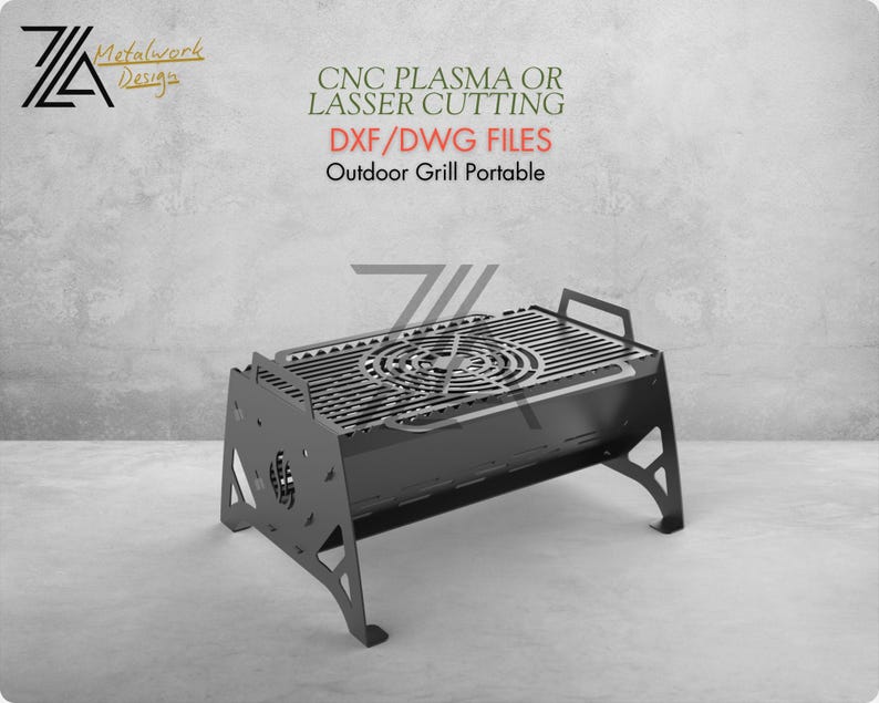 CNC Portable Grill Stove DXF Files: Laser Cut Metal Design - Etsy