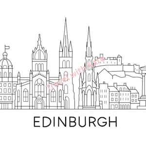 Cartão postal do horizonte de Edimburgo