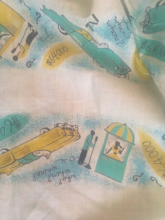 50s novelty print/ vintage apron/ 64,000 question! - image 7