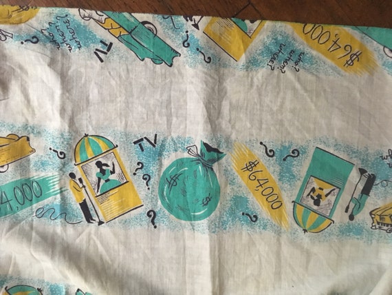 50s novelty print/ vintage apron/ 64,000 question! - image 2