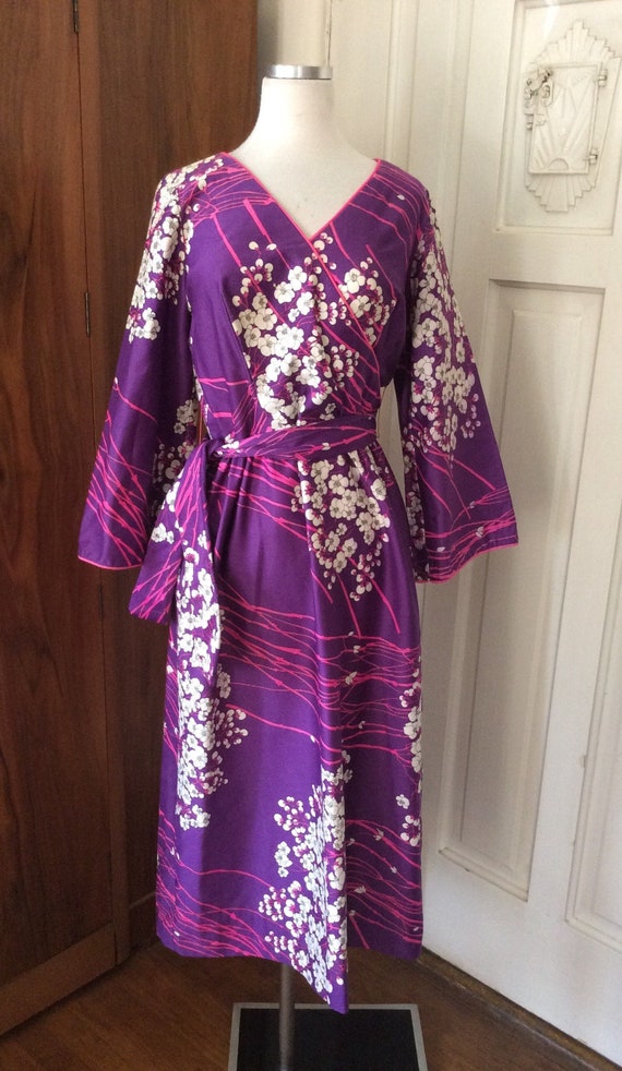 Vtg lilli diamond 60s 70s neon pink hawaiian dres