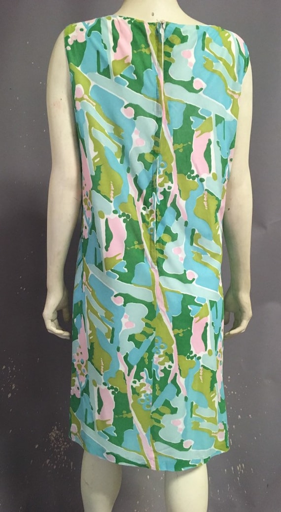 Vintage 60s  1970s psychedelic dress/  abstract b… - image 2