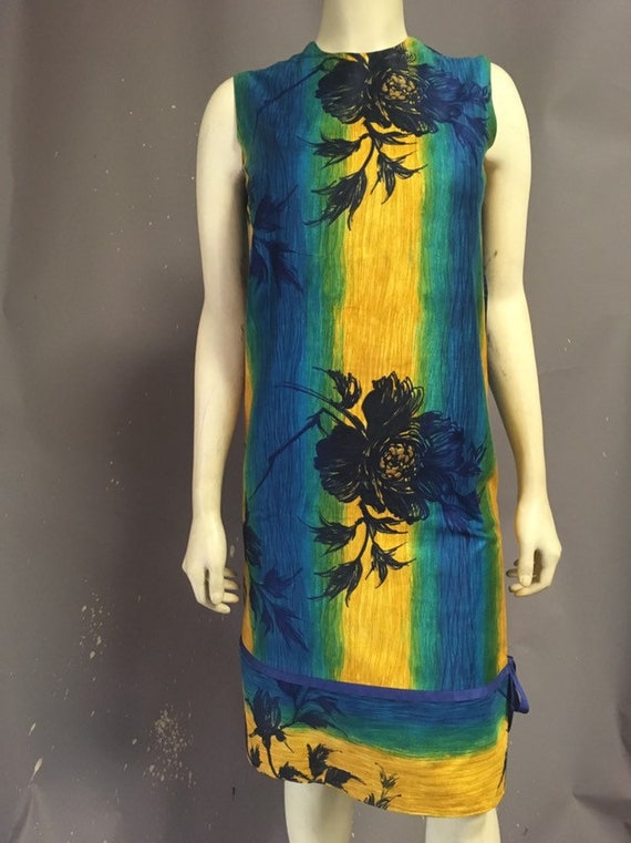 Vintage 40s 60s Hawaiian sexy shift dress/stunni