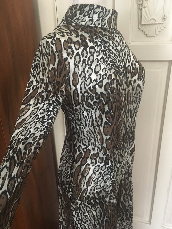 60s 70s leopard print palazzo jumpsuit- large sz10