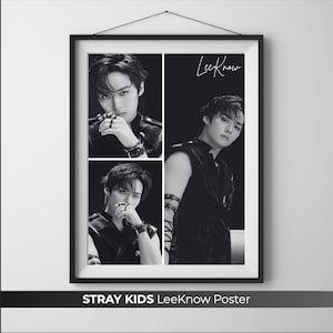 Lee Know Stray Kids Poster: Kpop Collage Art, Photo Cards & 2025 Calendar (Digital Download)