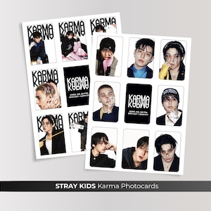 Stray Kids Karma Printable Photo Card Set –  2 sided Includes Rounded & Square Corners – A4, Standard Photocard Size