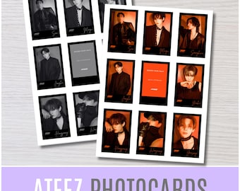 ATEEZ Polaroid Cards – Golden Hour Pt. 3 Printable Kpop Photo Set | Instant Download