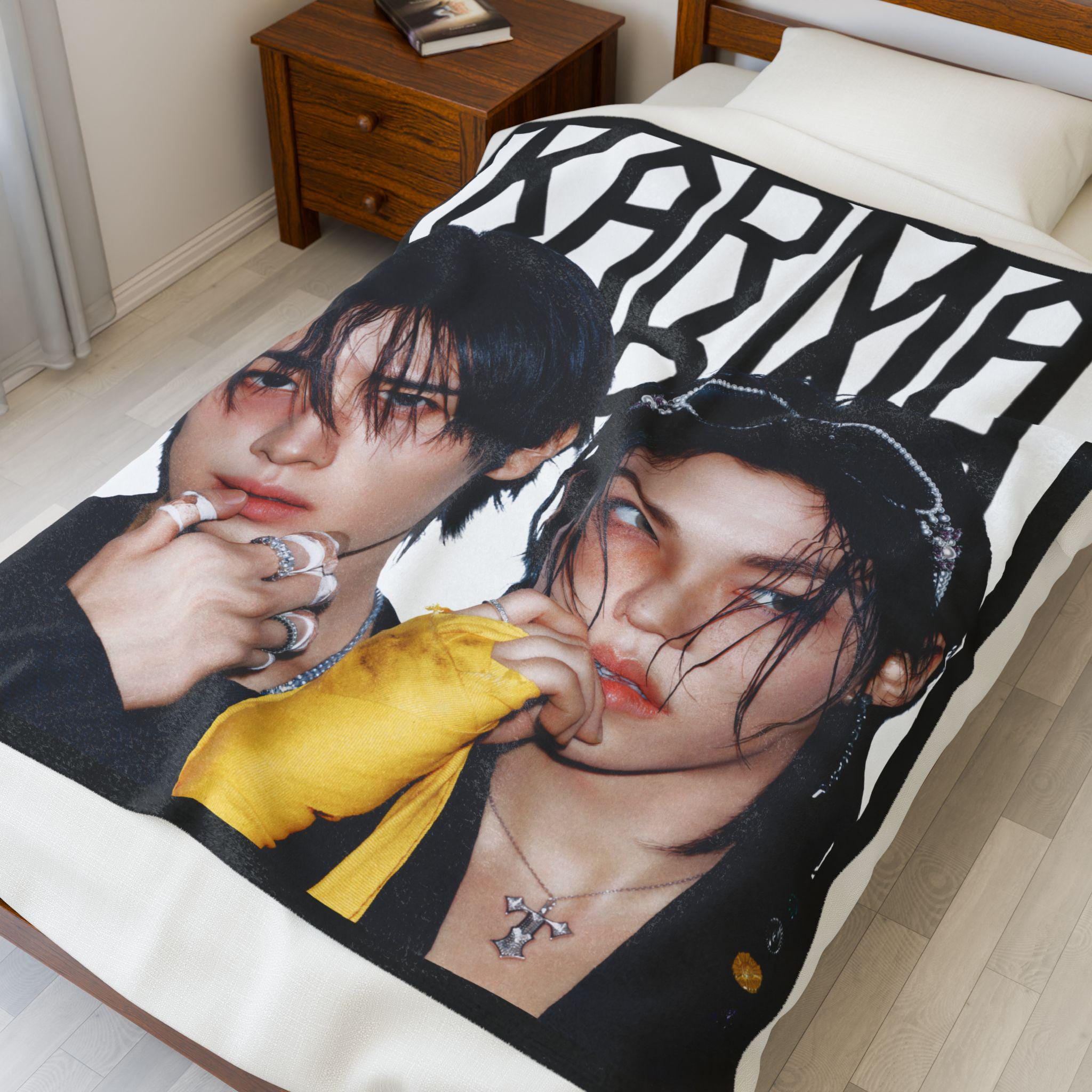Leeknow Felix Stray Kids Blanket: K-pop Karma Velveteen Plush