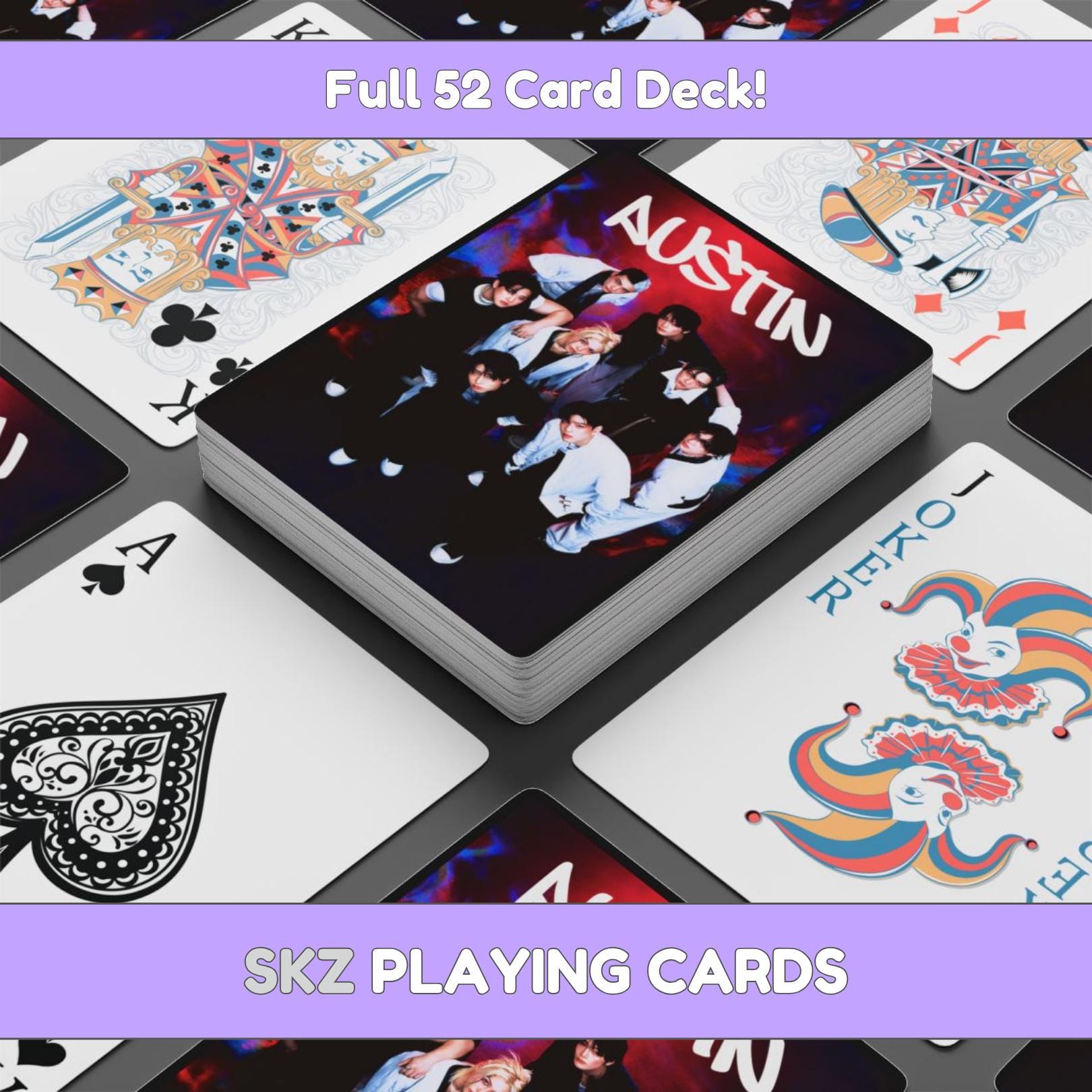 SKZ K-Pop Playing Cards: Karma Group Photo Deck - Free Personalization