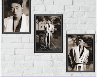 Zestaw 3 plakatów ATEEZ San | Sztuka ścienna K-pop | Plakaty cyfrowe | Do natychmiastowego pobrania i wydrukowania