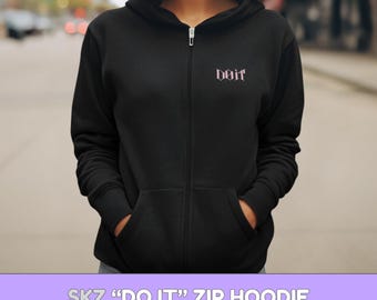 SKZ Do It Zip-Up Hoodie | Unofficial Kpop Fan Merch | Gildan Full Zip Hoodie