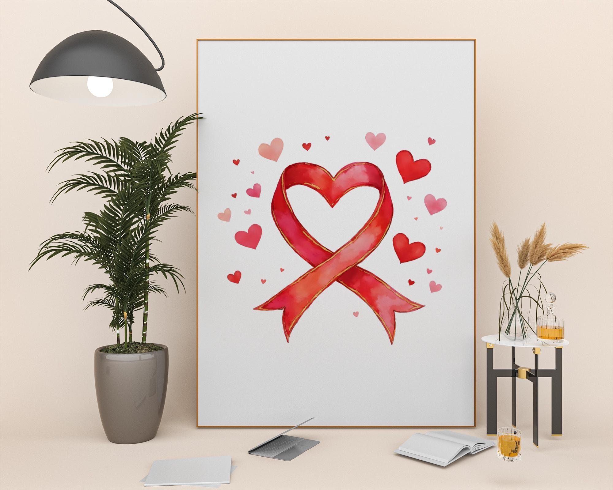 Red Ribbon Infinity Symbol With Hearts PNG | Romantic Love Clipart ...