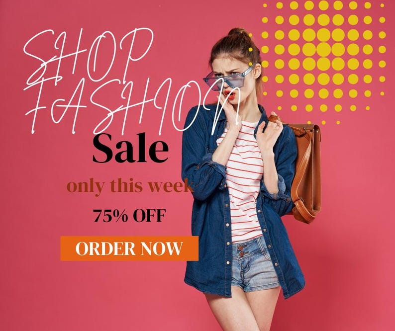 Canva Facebook Ad Template Social Media Banner Editable Digital