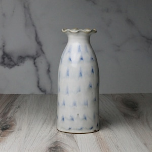 Opal Blue Mini Vase: Wheel Thrown Pottery Flower Vase