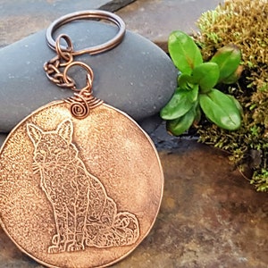 Rustic Copper Mandela Fox Key Chain New Car Gift For New Driver Mother's Day Gift for Fox Lover image 1