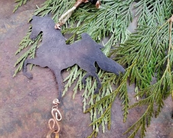 Copper Saddlebred Horse Wind Chime - Black Dressage Decor