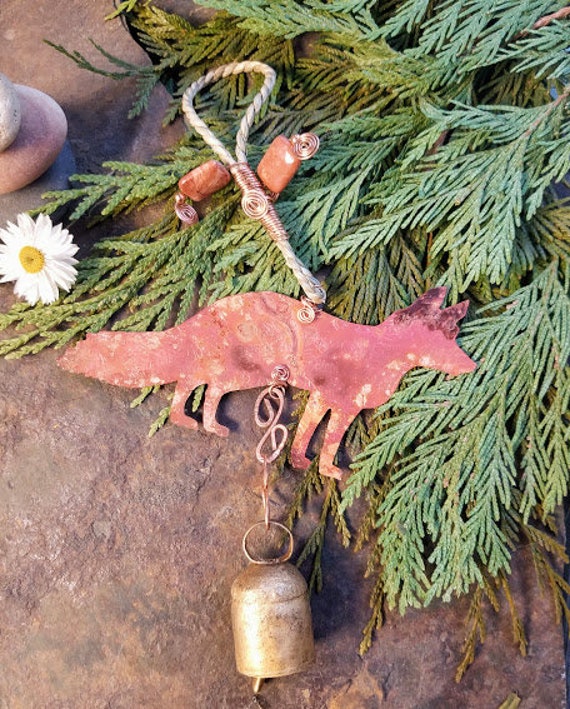 Copper Wind Chimes Fox Wind Chime Fox Chimes Standing Etsy