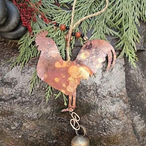 Copper Rooster Wind Chime: Rustic Farmhouse Decor, Chicken Gift