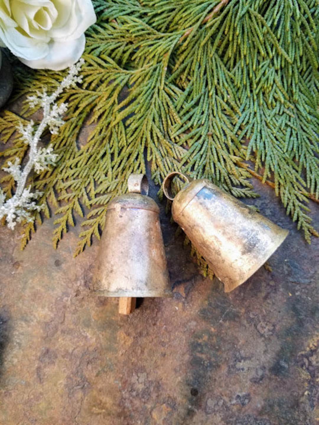 3 Mermaid Bell With Wooden Striker 2 Big Bells Medium Large Tin Bells