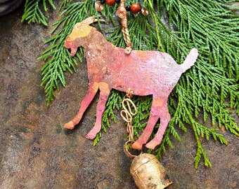 Copper Rustic Goat Chime - Farmhouse Housewarming Gift - Mother's Day Gift For The Goat Owner