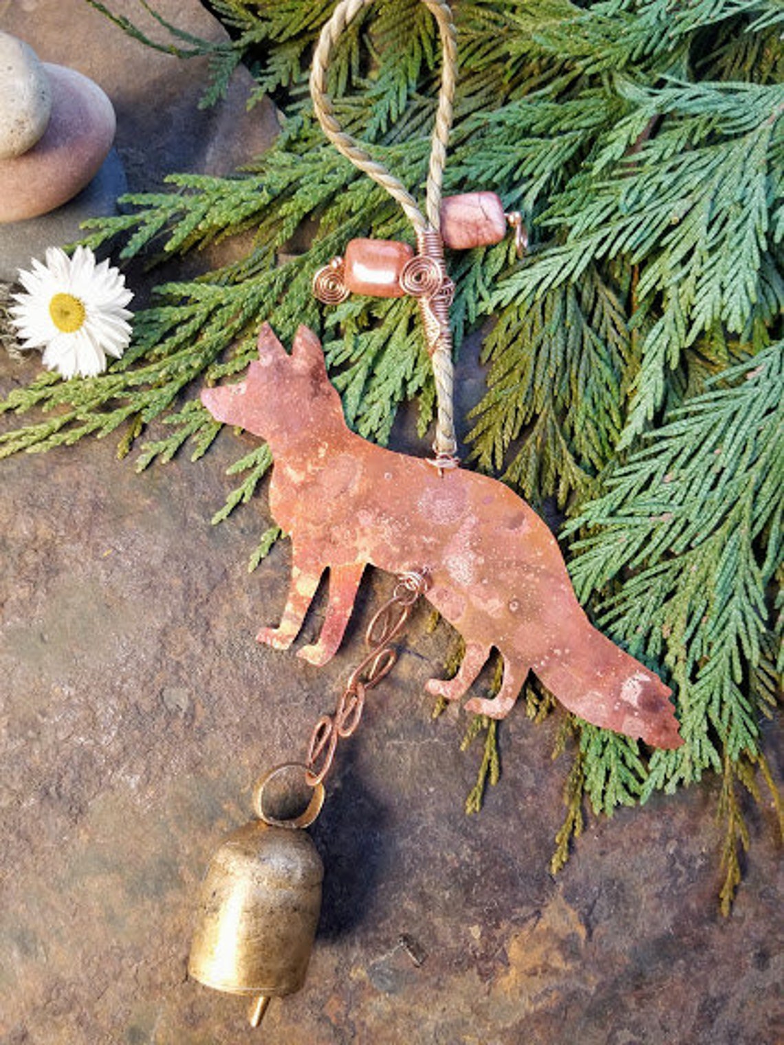 Copper Wind Chimes Fox Wind Chime Fox Chimes Standing Etsy