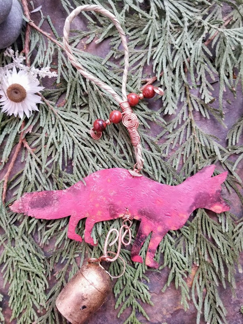 Copper Wind Chimes Fox Wind Chime Fox Chimes Standing Etsy