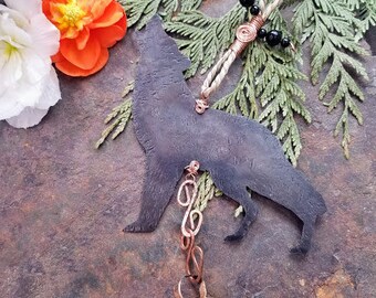 Copper Howling Wolf Chime - Valentine's Day Gift For Wolf Lover - Gift For Nature Lover - Housewarming Gift