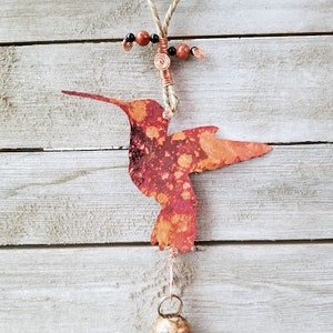 Copper Rustic Hummingbird Wind Chimes Mother's Day Gift For Mom Farmhouse Décor Housewarming Gift For New Home image 4