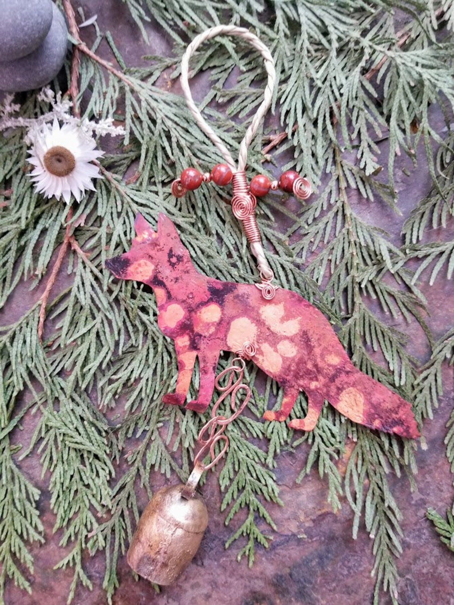 Copper Wind Chimes Fox Wind Chime Fox Chimes Standing Etsy