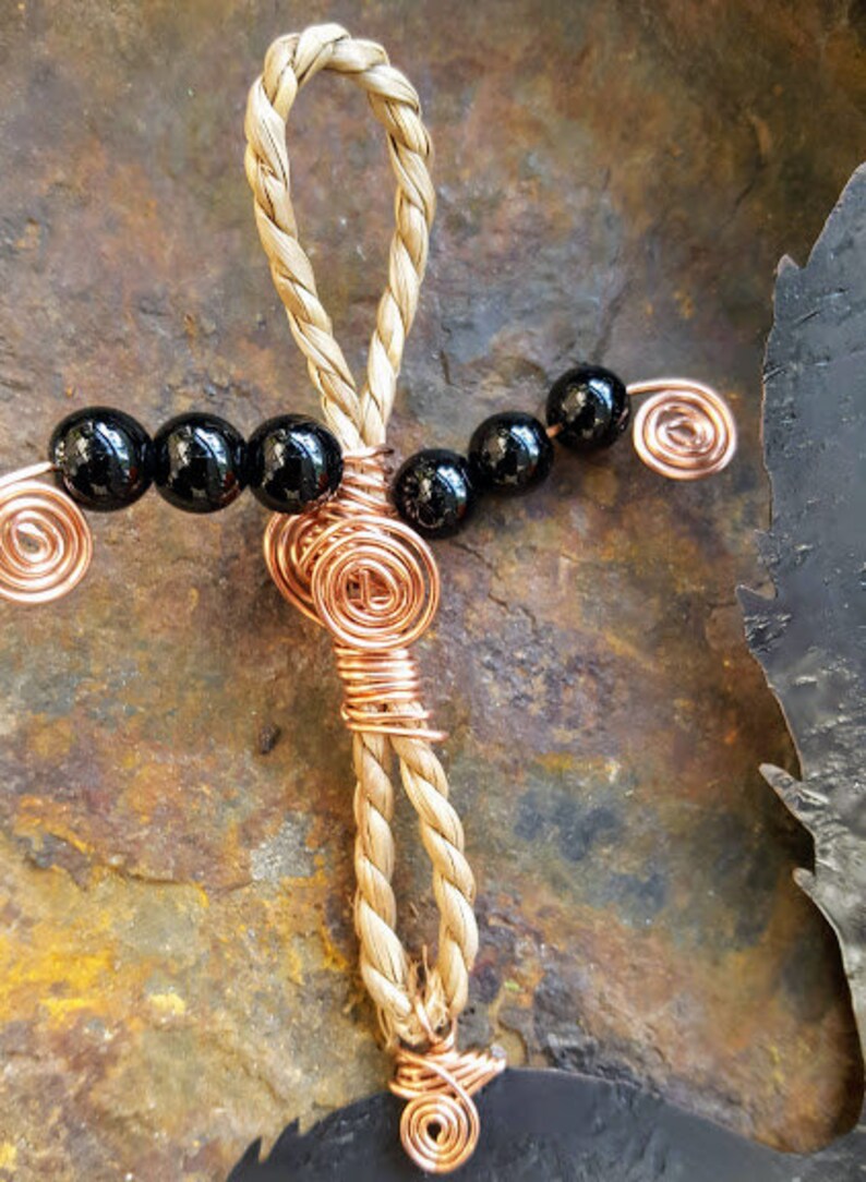 Scared black kitty copper wind chimes
