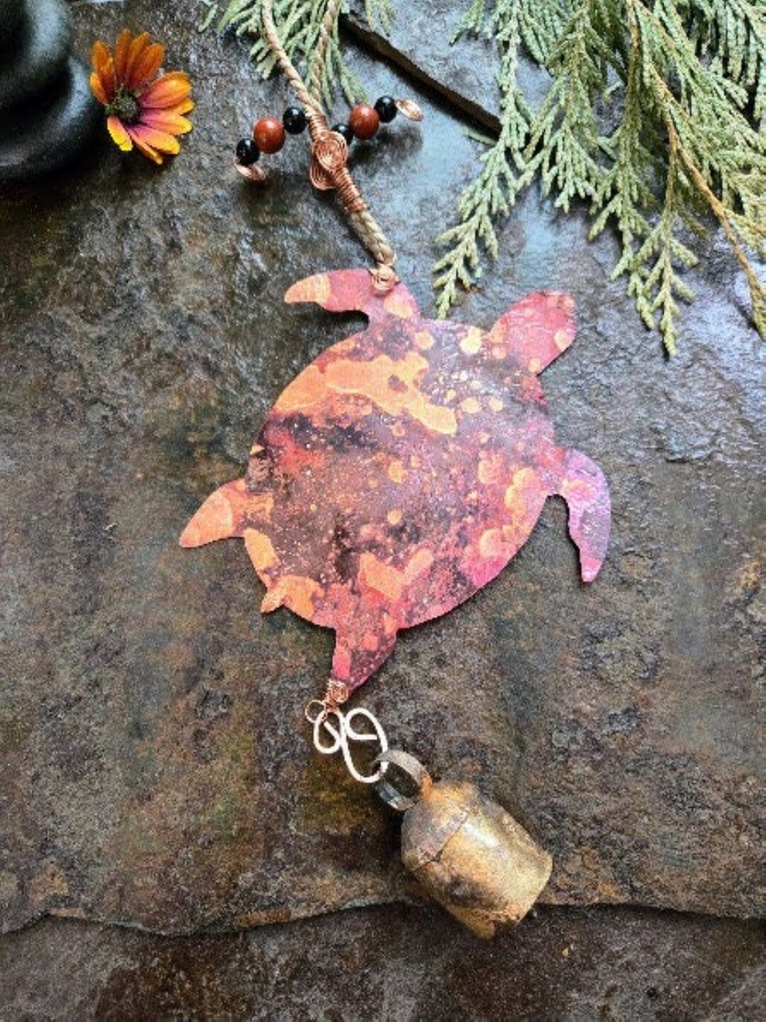 Handmade Copper Sea Turtle Wind Chime: Rustic Farmhouse Decor - Etsy