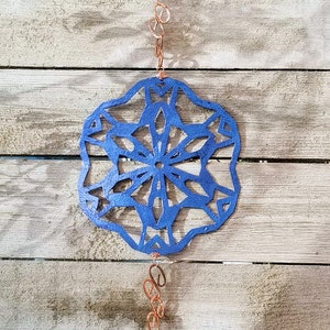 Copper Wind Chime Snowflake Wind Chime Winter Wind Chime Christmas Wind Chime Mother's Day Gift Beautiful Indigo Snowflake Decor image 4