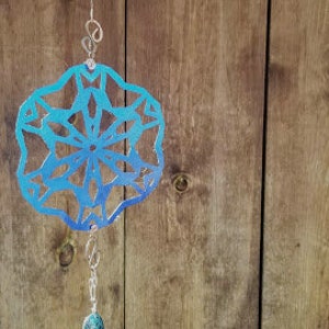 Copper Wind Chime Snowflake Wind Chime Winter Wind Chime Christmas Wind Chime Mother's Day Gift Beautiful Indigo Snowflake Decor image 6