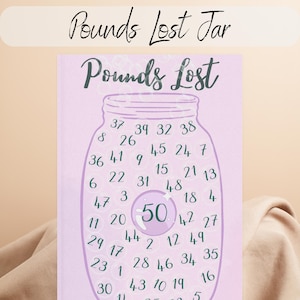 Registro de pérdida de peso de 22.5 kg (imprimible), gráfico de burbujas (PDF), tamaño carta (A4, A5, mitades), registro de peso motivacional, hoja de objetivos de fitness divertida