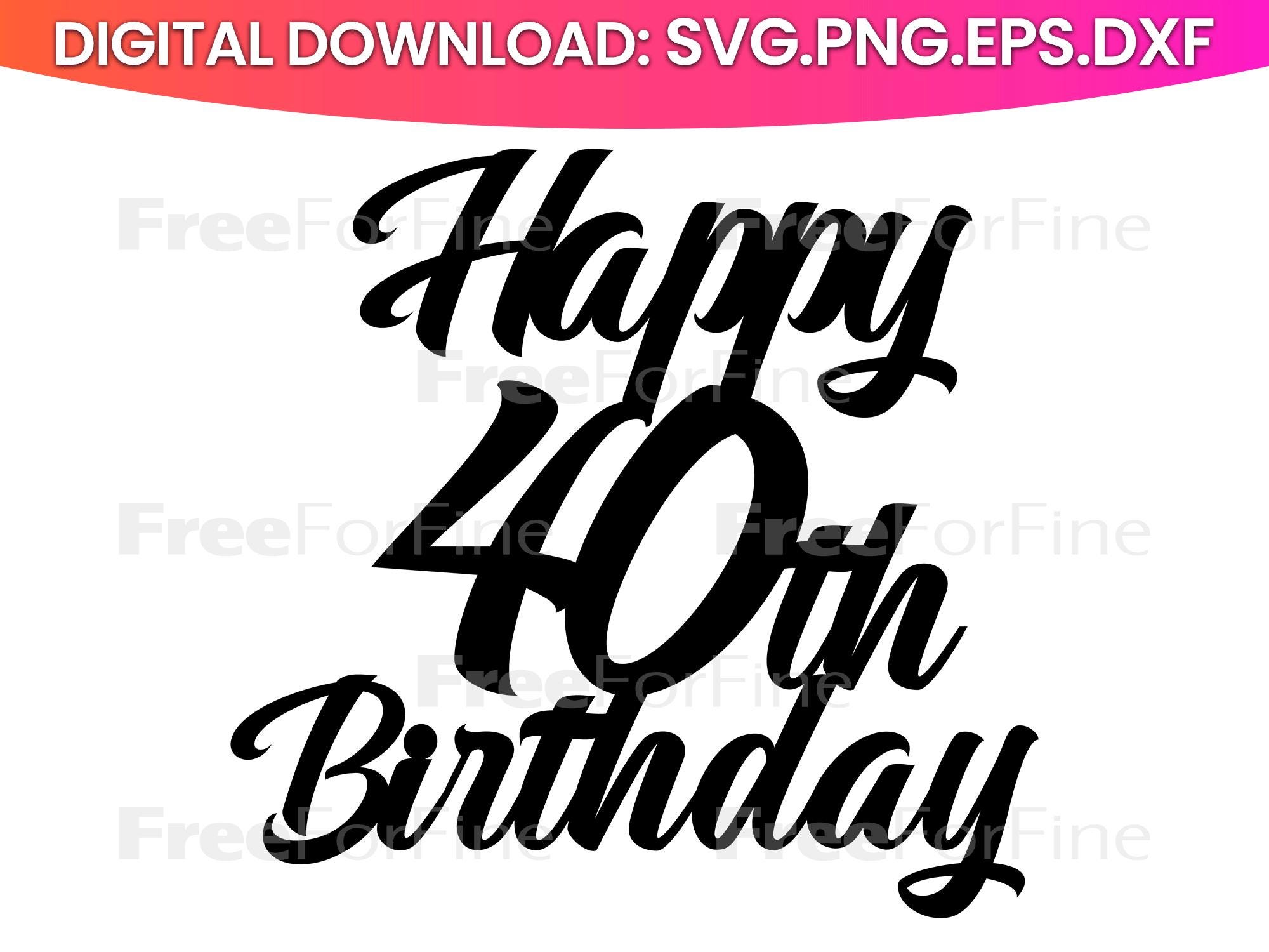 Happy 40th Birthday Sign Digital Download