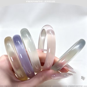 Naturlig höggenomskinlig jadearmband, isig litchi klar kvartsarmband, minimalistiskt massivt handledssmycke present till kvinnor