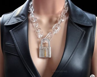 Transparent Brass Padlock: See-Through Mechanism, Educational Lock Model & Trendy Fashion Accessory