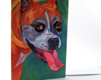 Carte de voeux Boxer Dog Portrait Fine Art