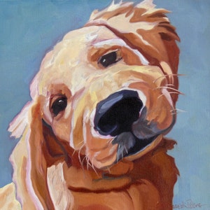 Golden Retriever Puppy Portrait Print image 1