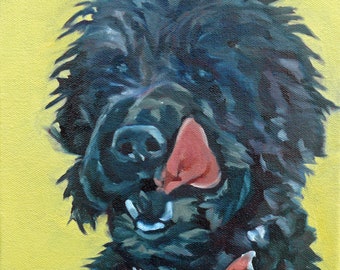 Black Dog Portrait Painting