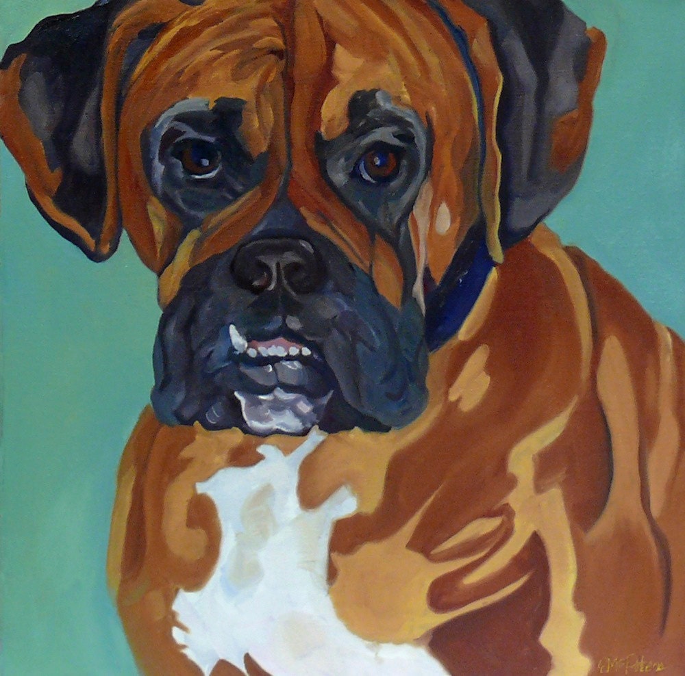 Boxer Dog Original Pet Portrait | Etsy
