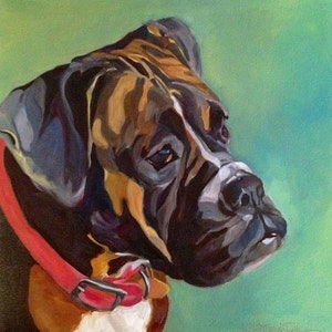 Fancy Faun Boxer Dog Portrait Print