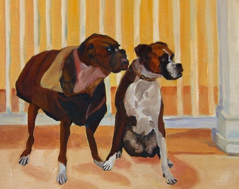 Where Did She Go Boxer Dogs Art Print