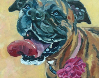 Brindle Boxer Dog Portrait