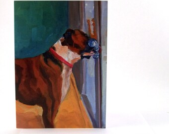 Boxer chien animal Portrait carte de voeux