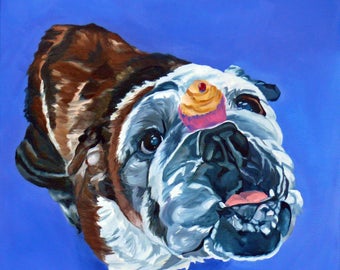 Millie the Bulldog and Her Cupcake