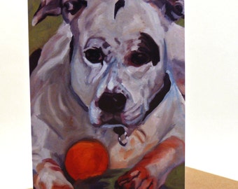 Tarjeta de felicitación de retrato de Staffordshire Terrier