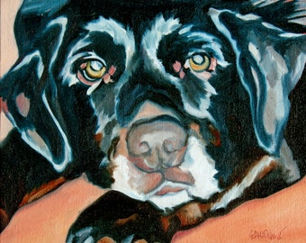 Daisy the Black Lab Portrait Print