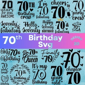 70 jaar oud svg-bestand knippen voor cricut, 70 & Fabulous SVG, 70e verjaardag SVG, 70 SVG, Happy Birthday Svg, verjaardag Svg instant digitale download