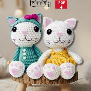 Kawaii Kitty Crochet Pattern Bundle - Cat Amigurumi PDF Bundle - Cute Cat Plushie Pattern Collection
